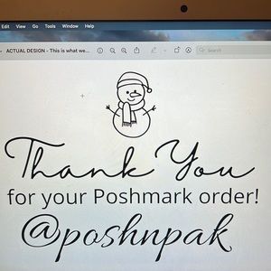 NEW!⛄️100 Custom Thank you stickers- 2.25 x 1.25 rectangle - Snowman